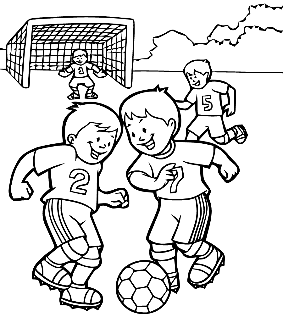 Coloriage Foot Enfants Qui Samusent - Foot à imprimer