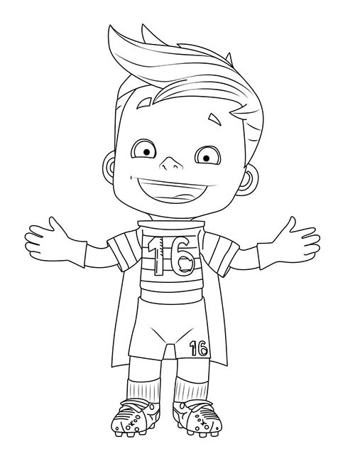 Coloriage Mascotte Euro 2016 en tenue de foot - Foot à imprimer