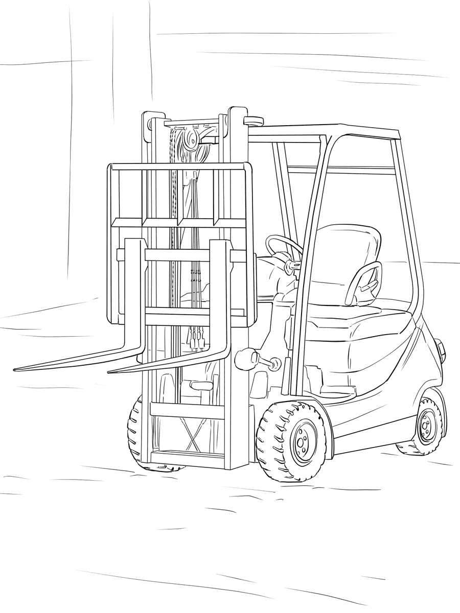 Coloriage Forklift Camion - Camion à imprimer