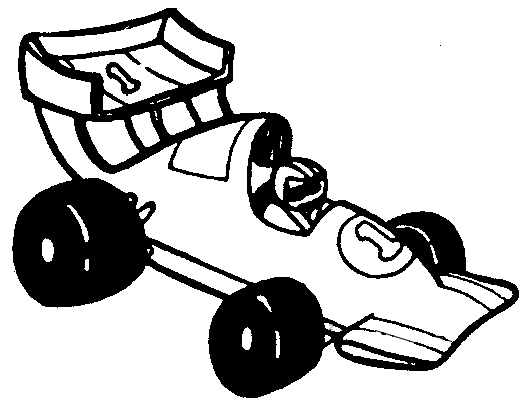Coloriage Monoplace de Formule 1 en accélération - Voiture à imprimer