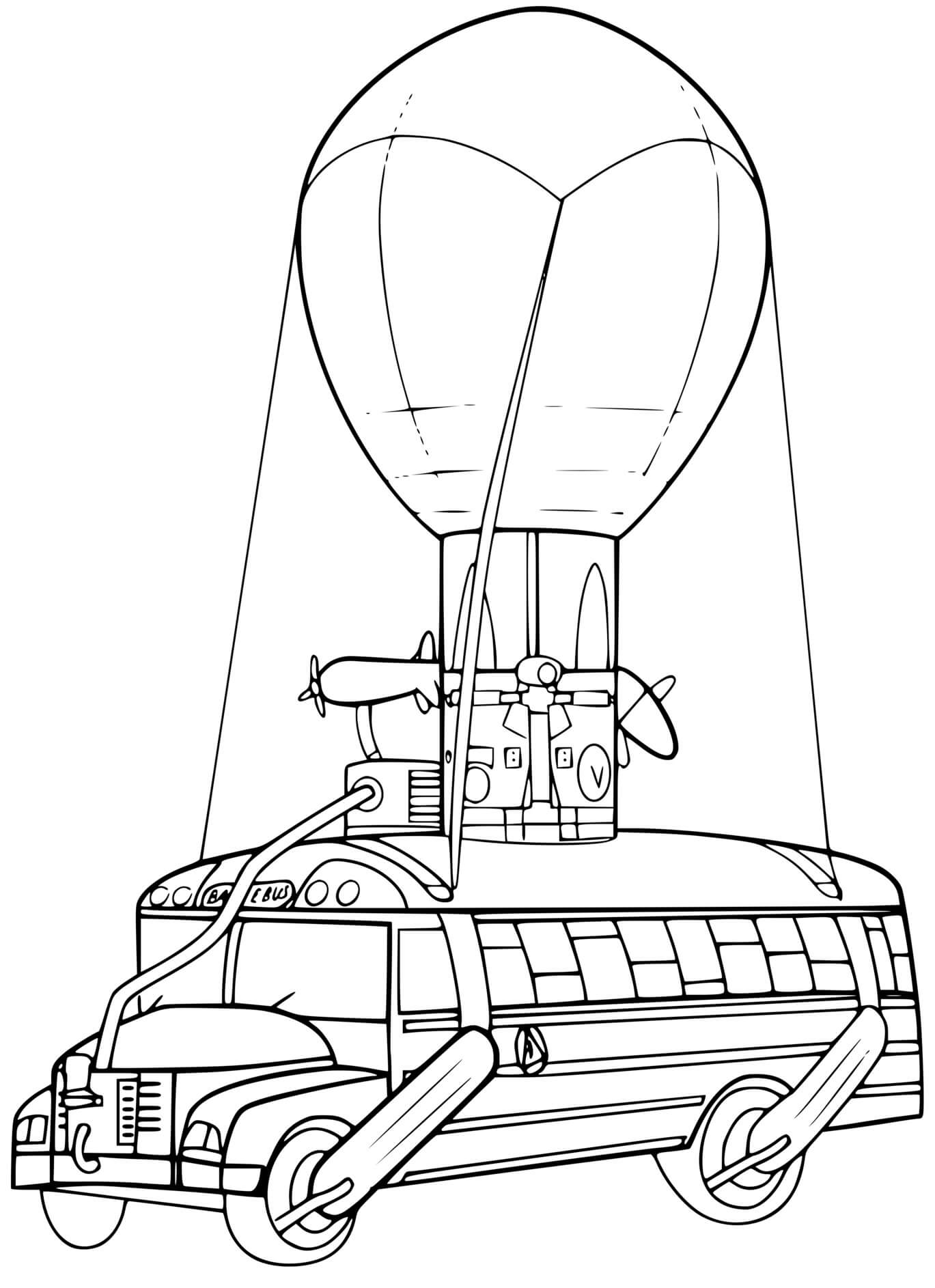 Coloriage Fortnite Battle Bus - Fortnite à imprimer