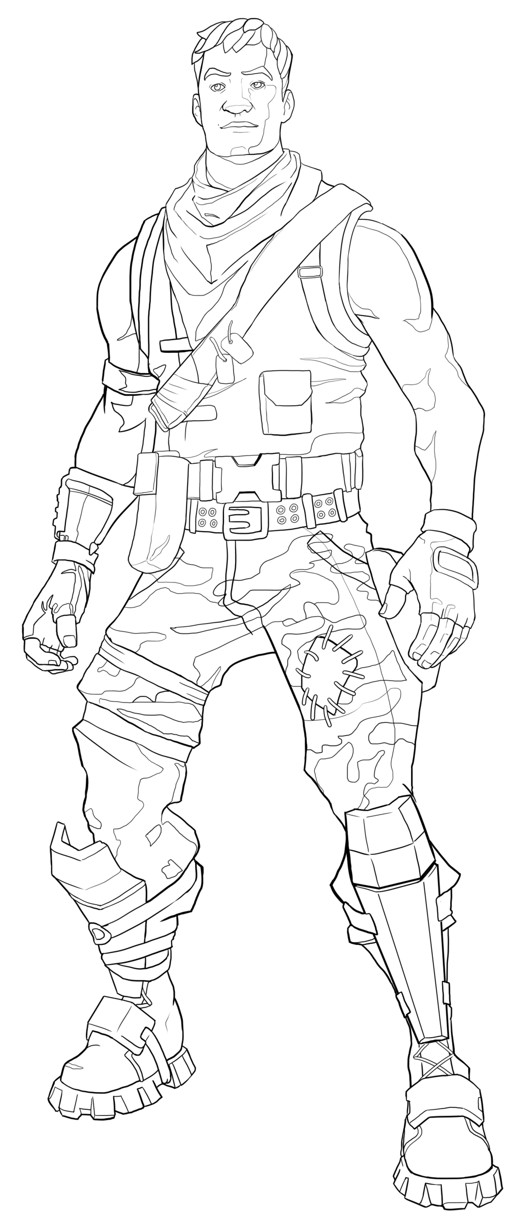 Coloriage Fortnite Default Skin Coloring Page Male - Fortnite à imprimer