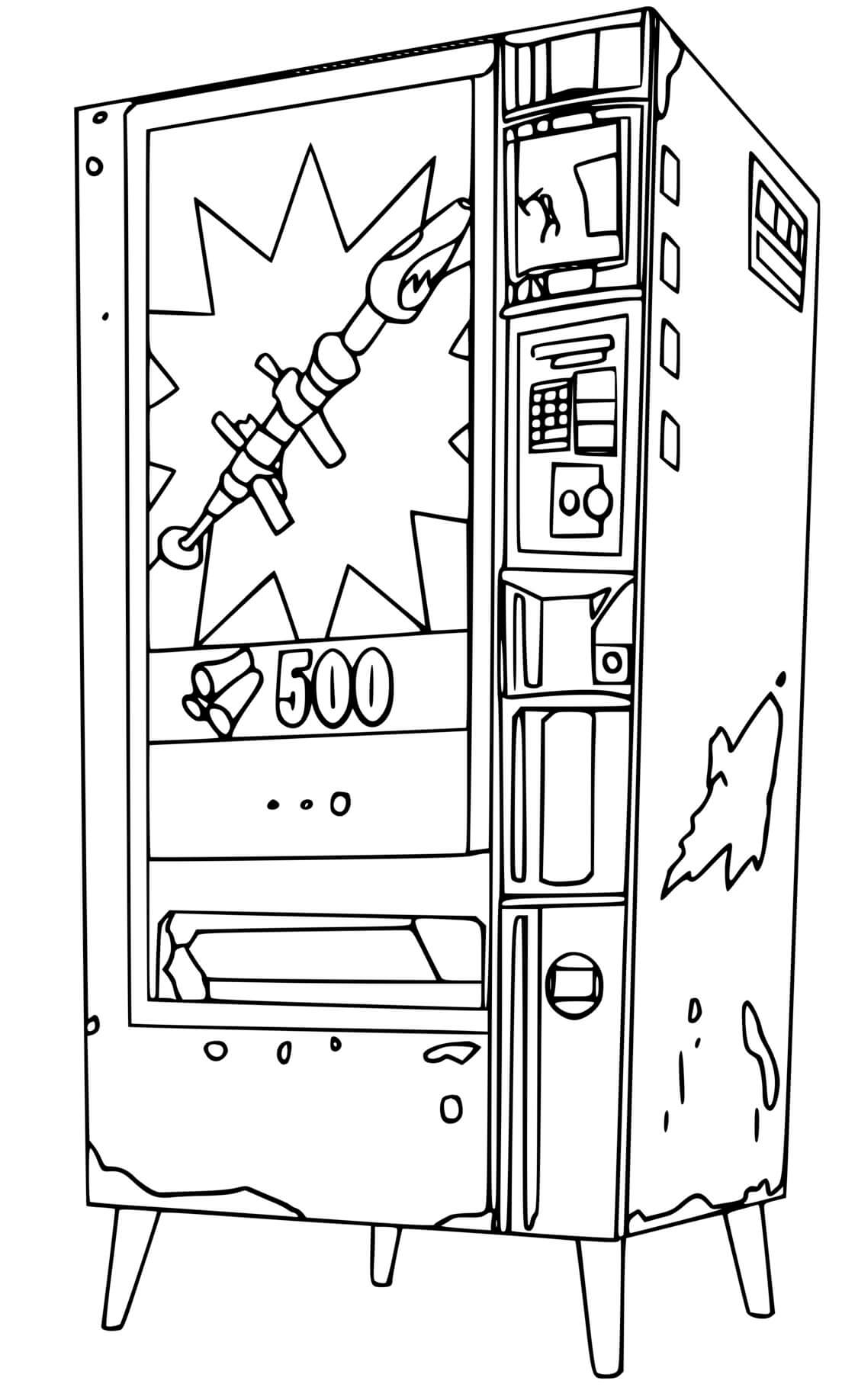 Coloriage Fortnite Machine Distributrice Automatique - Fortnite à imprimer