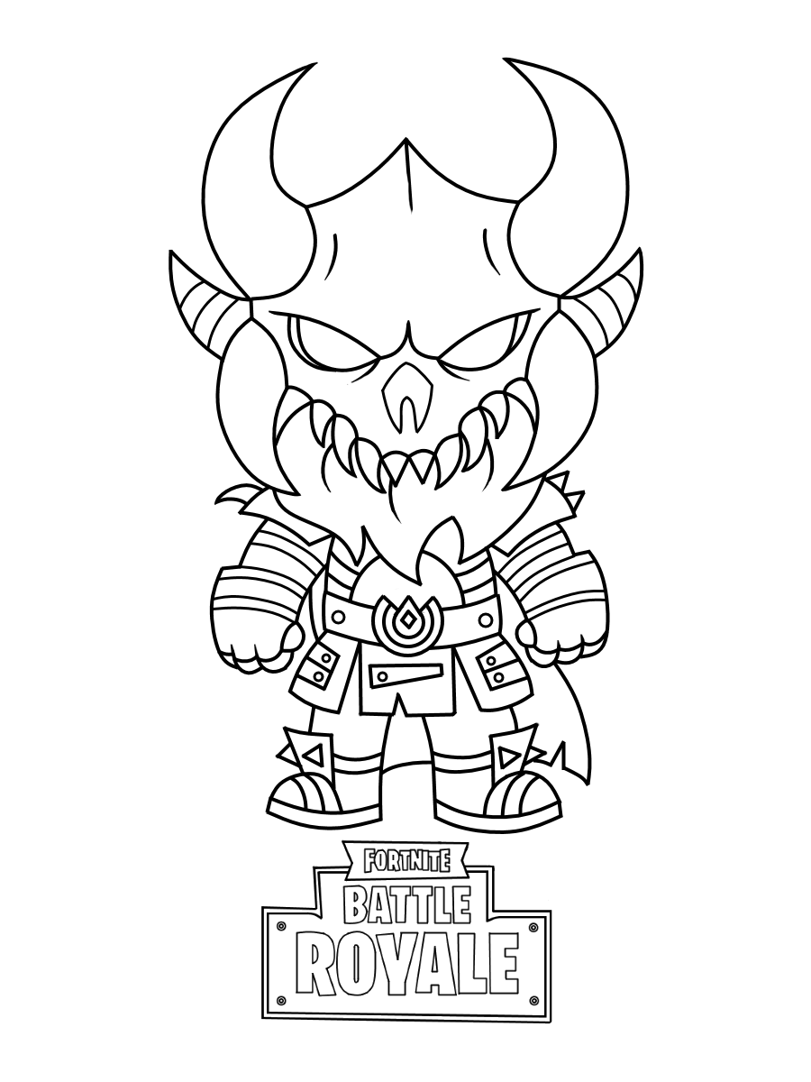 Coloriage The Dark Viking Fortnite Mini - Fortnite à imprimer