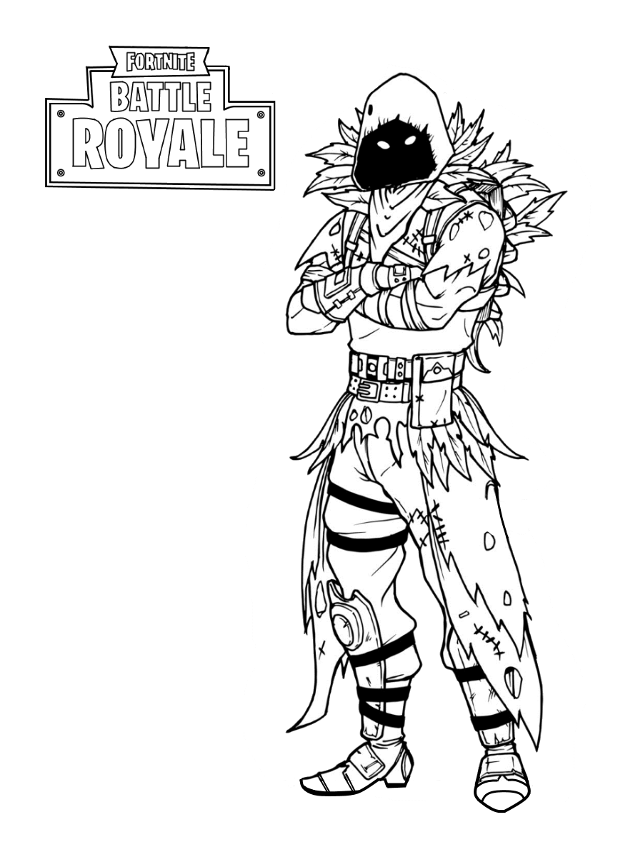 Coloriage Fortnite Nevermore Soldier - Fortnite à imprimer
