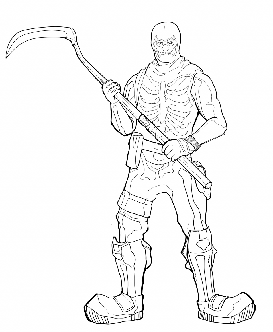 Coloriage Fortnite Skeleton Skin - Fortnite à imprimer