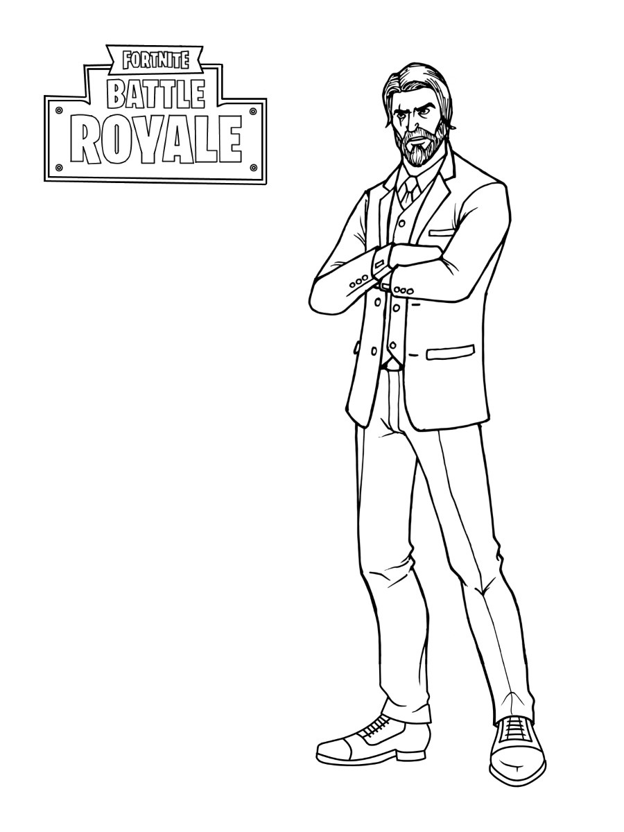 Coloriage Fortnite The Reaper John Wick - Fortnite à imprimer