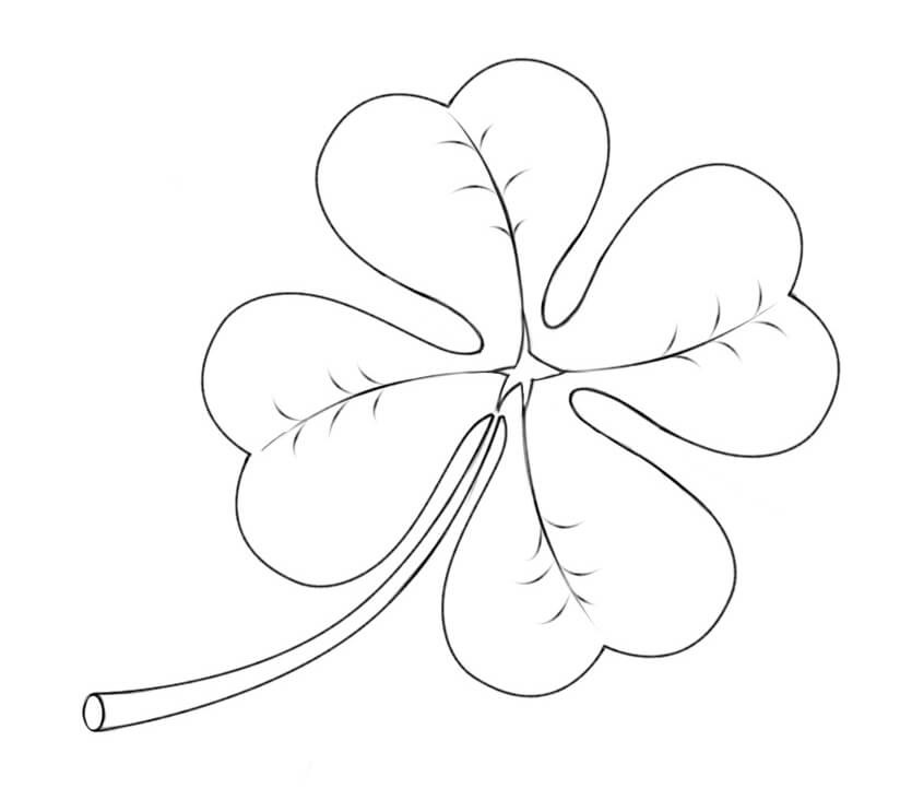 Coloriage Four Leaf Clover Saint Patricks Day - Saint Patrick à imprimer