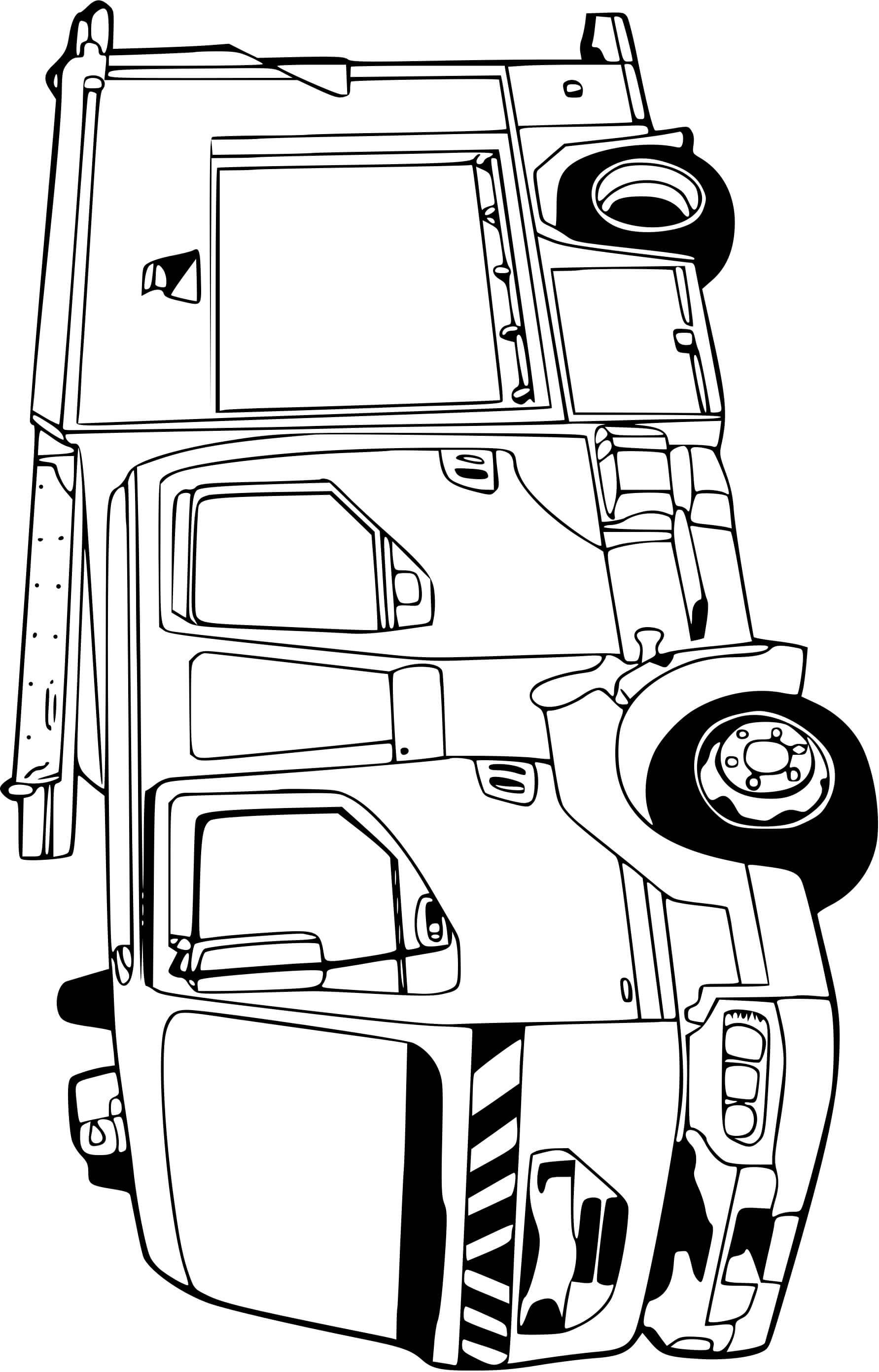 Coloriage Fourgon Incendie Camion Pompier - Pompier à imprimer