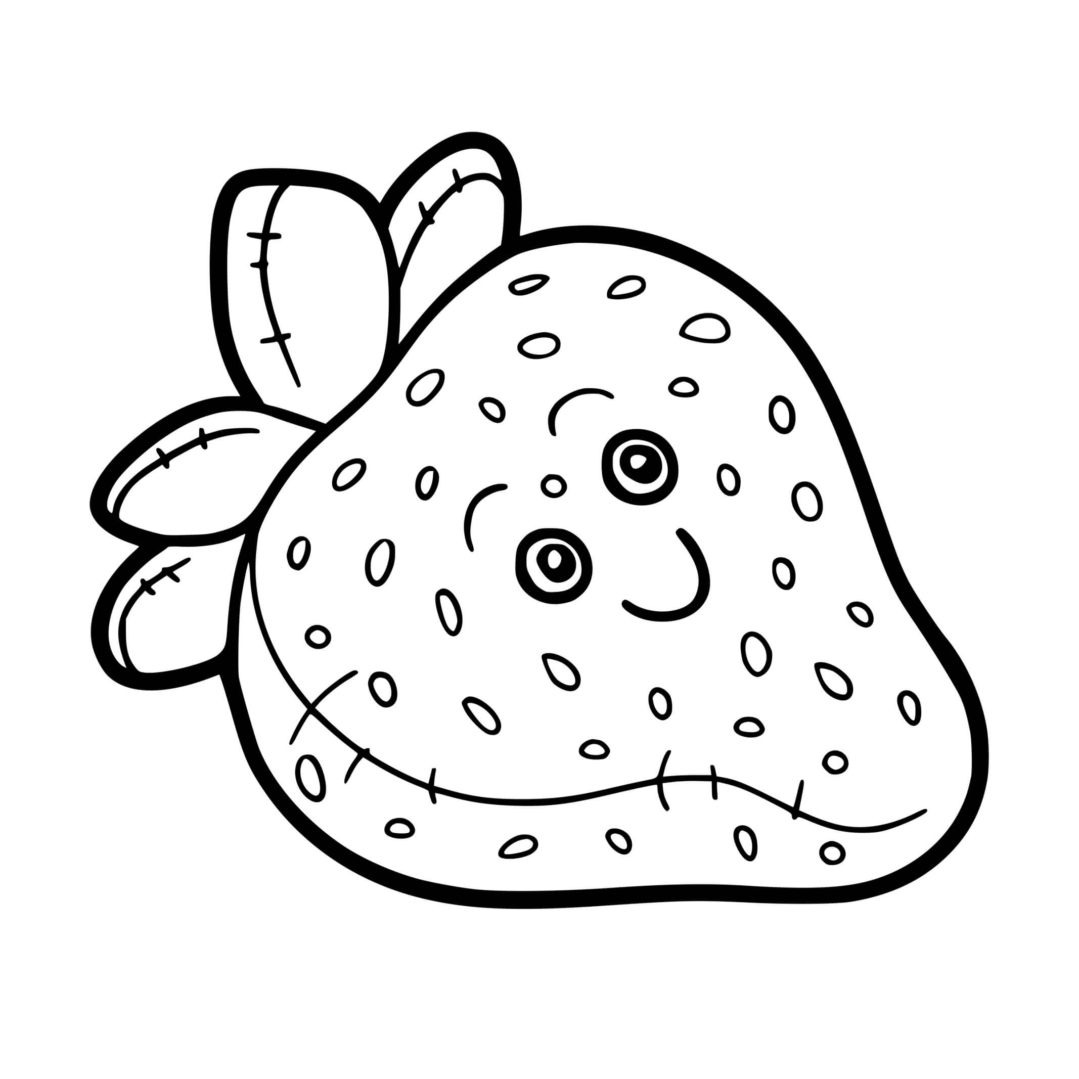 Coloriage Fraise Fruit Rouge Vitamine B9 - Fraise à imprimer