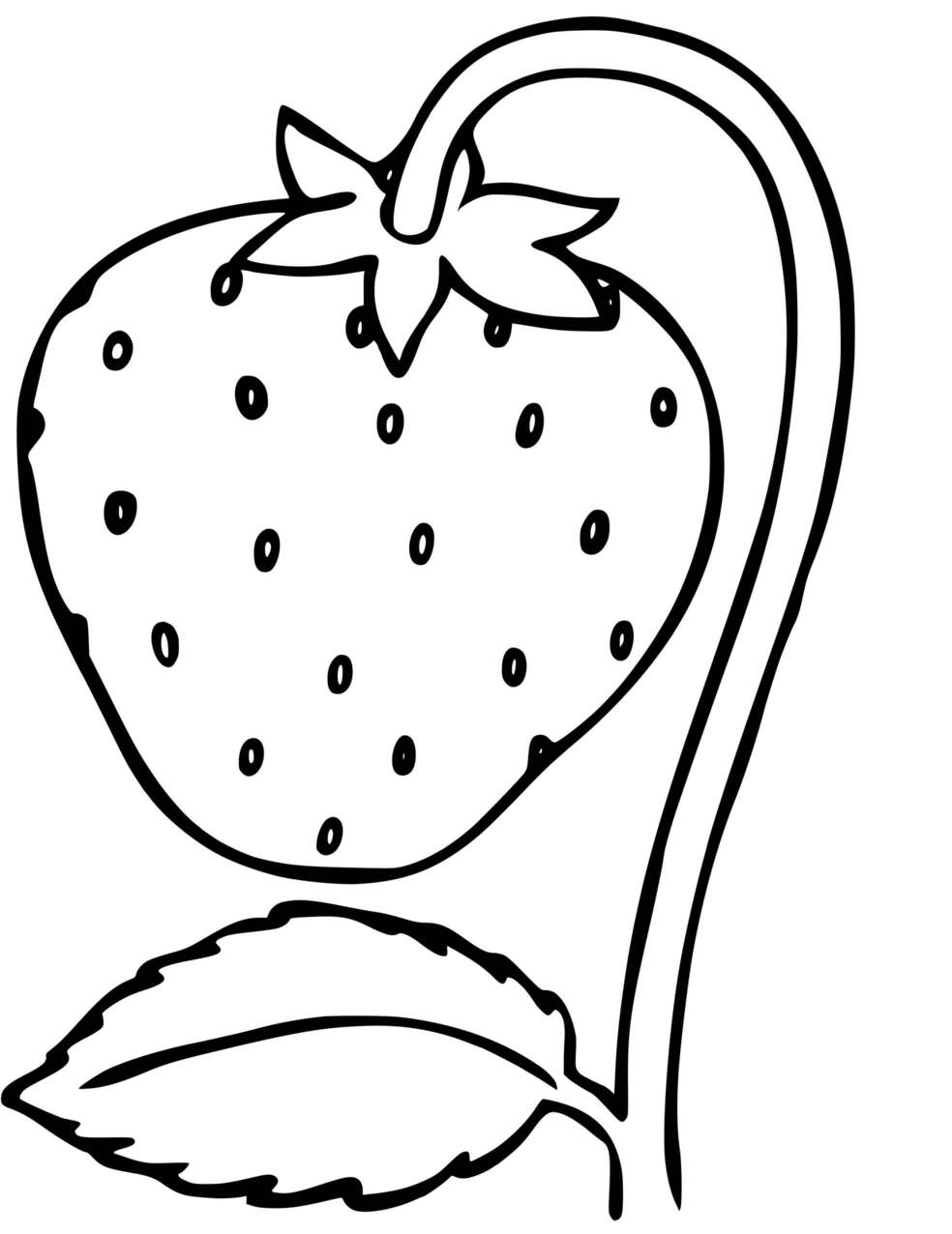 Coloriage Fraisier Avec Une Fraise - Fraise à imprimer