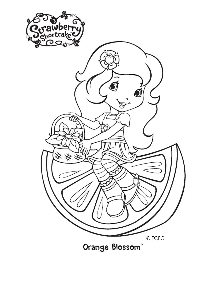 Coloriage Fraisinette Assise Sur Une Orange - Charlotte aux fraises fraisinette à imprimer