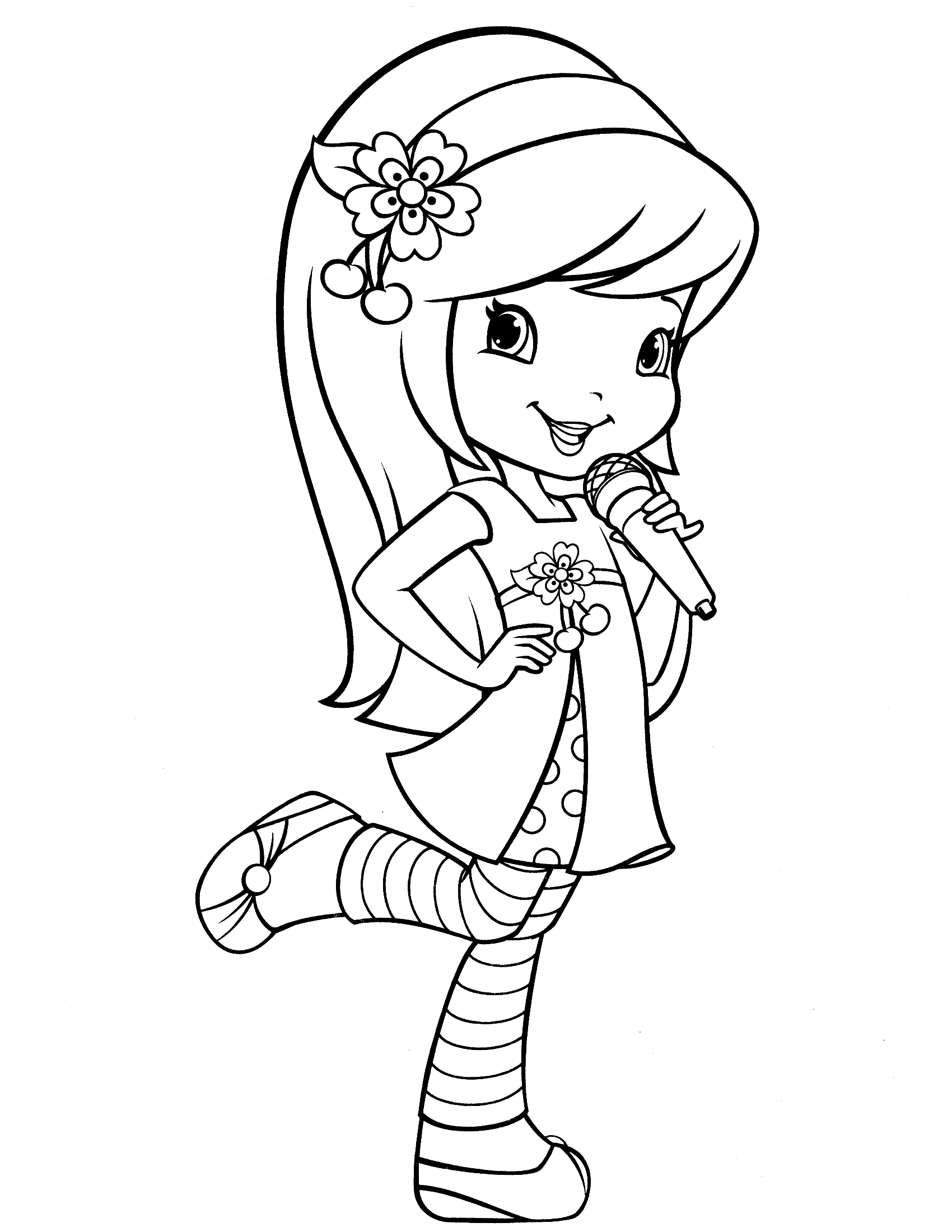 Coloriage Fraisinette Chante Bien - Charlotte aux fraises fraisinette à imprimer
