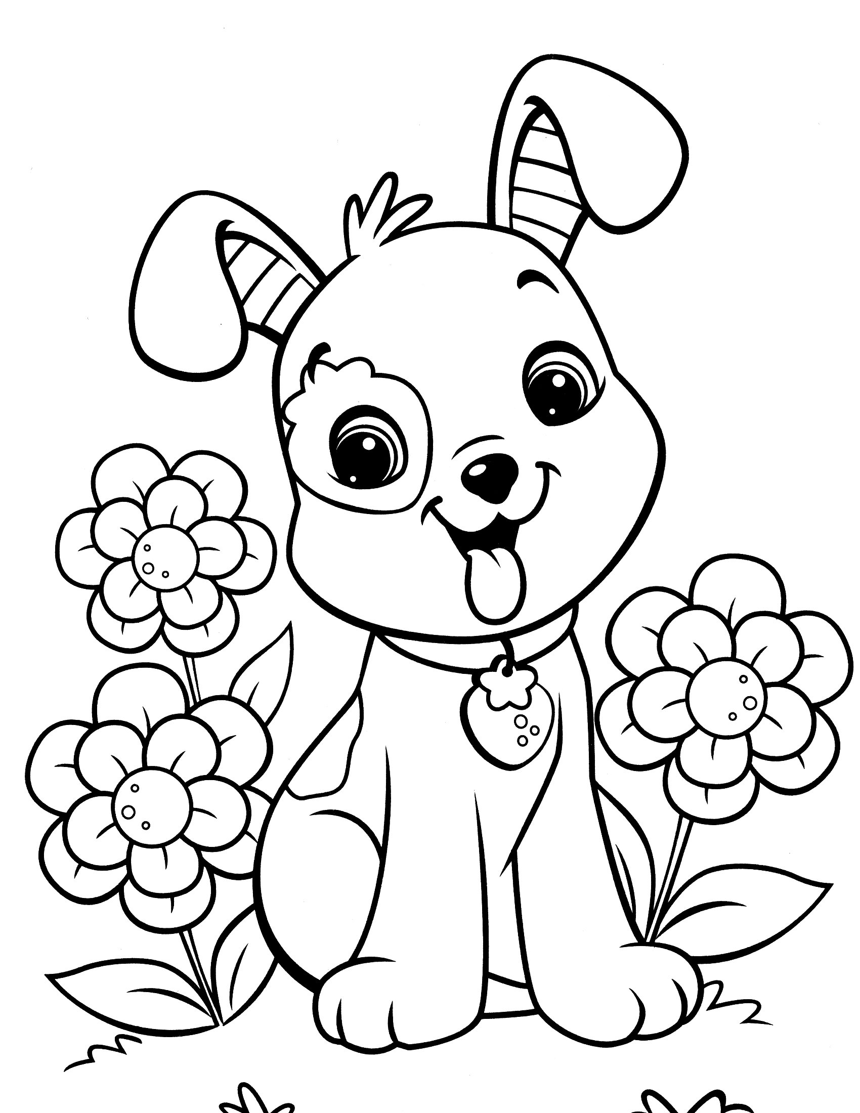 Coloriage Fraisinette Chien Animaux - Charlotte aux fraises fraisinette à imprimer