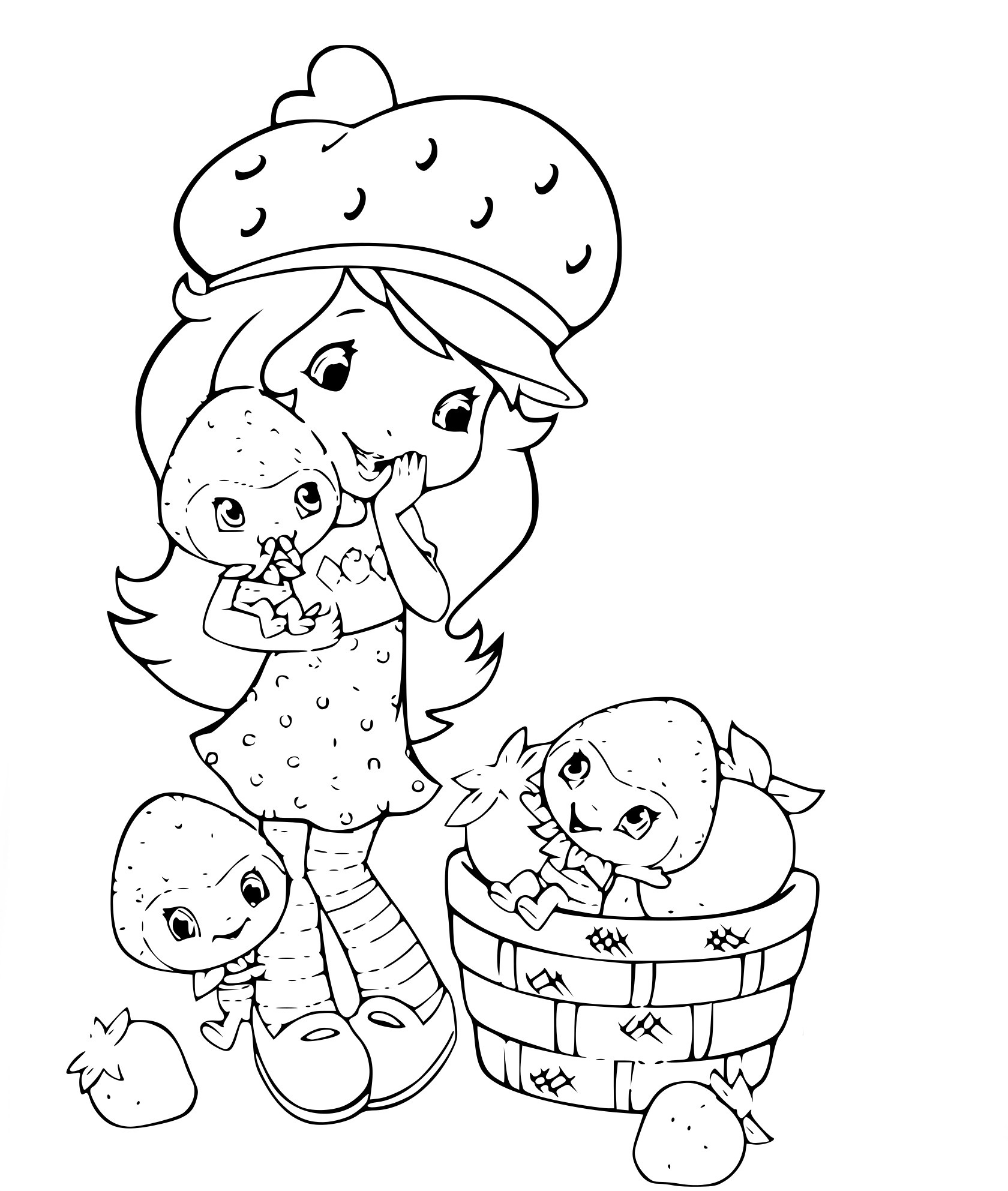 Coloriage Fraisinette Strawberry - Charlotte aux fraises fraisinette à imprimer