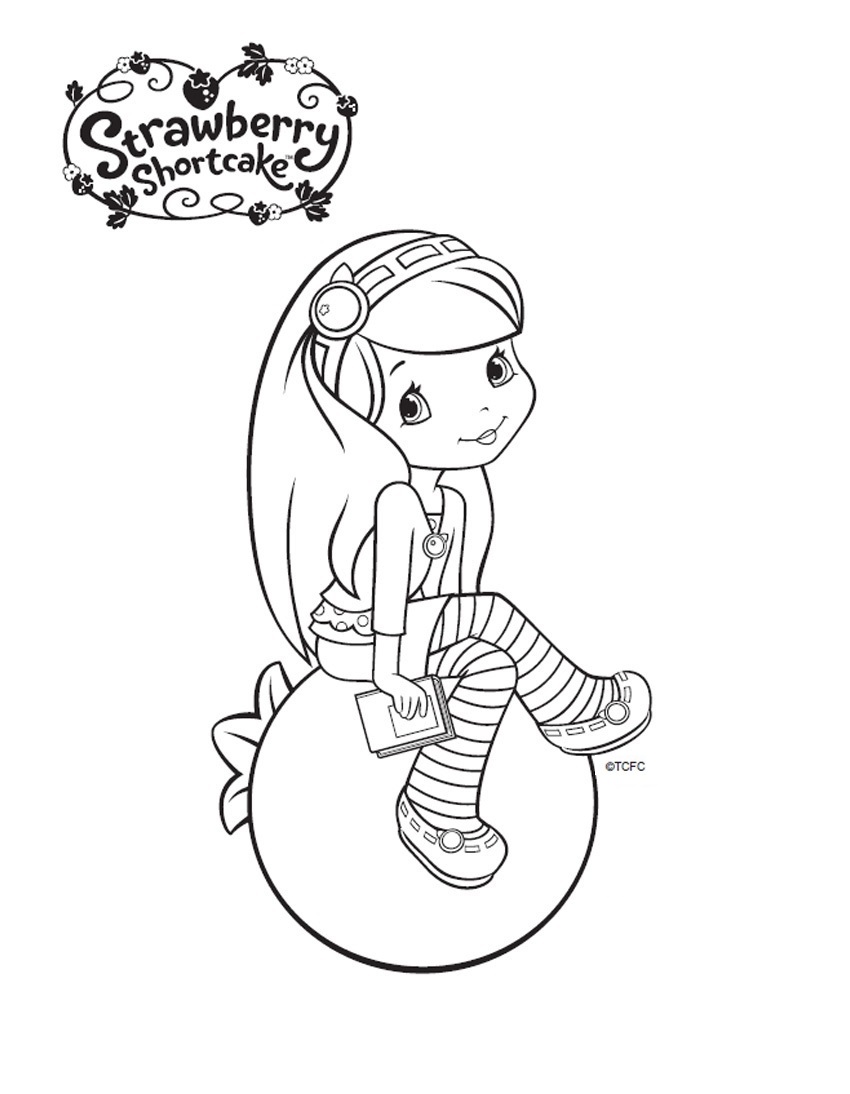 Coloriage Fraisinette Sur Un Bleuets Blueberry - Charlotte aux fraises fraisinette à imprimer