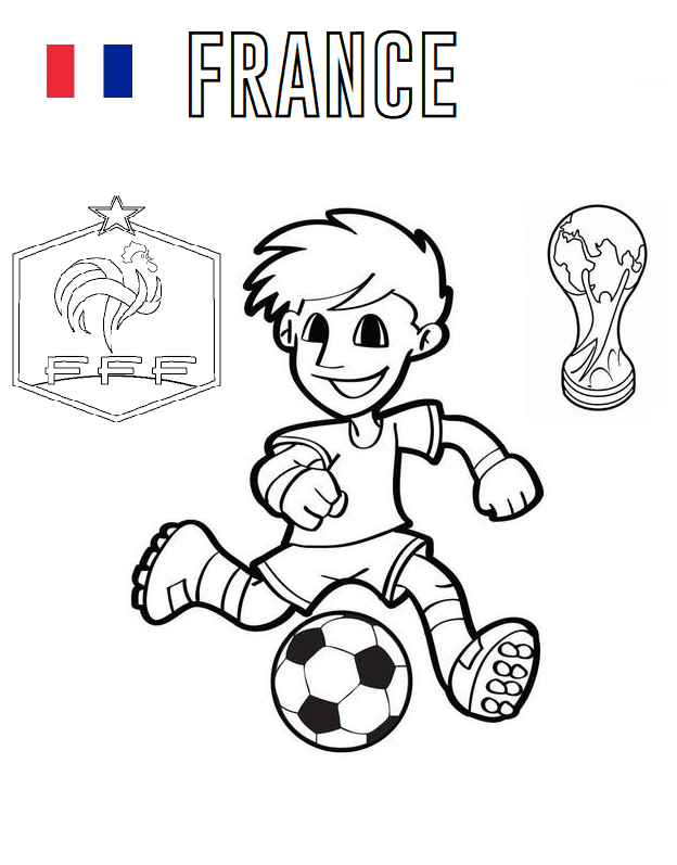 Coloriage France champion Coupe du Monde 2018 - Foot à imprimer