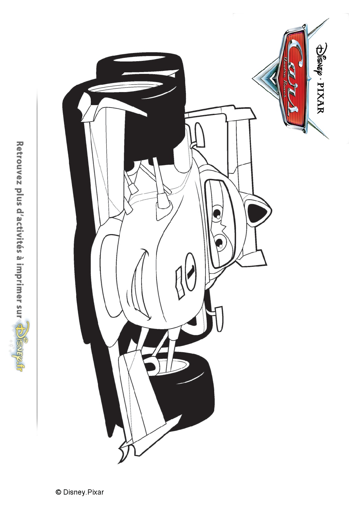 Coloriage Francesco Bernoulli Au Grand Prix Mondial Cars Disney - Cars à imprimer