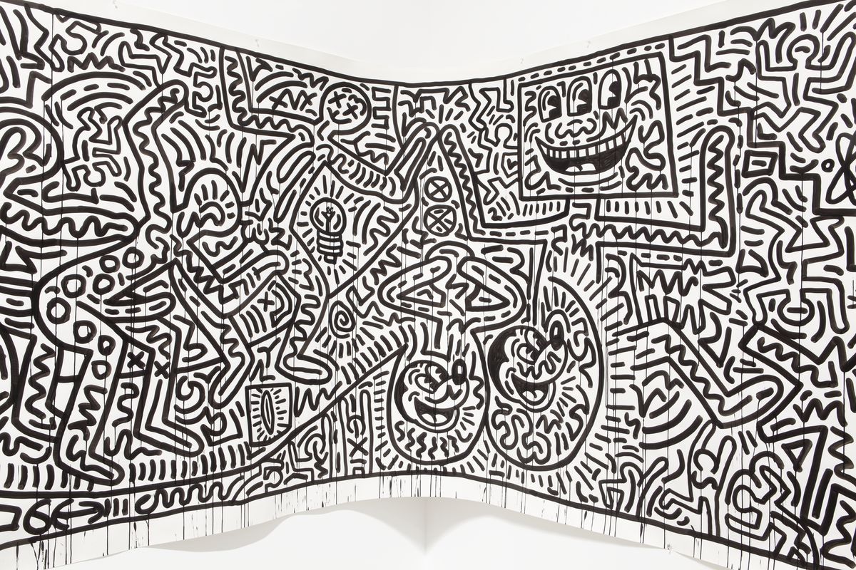 Coloriage Fresque Keith Haring - Art à imprimer