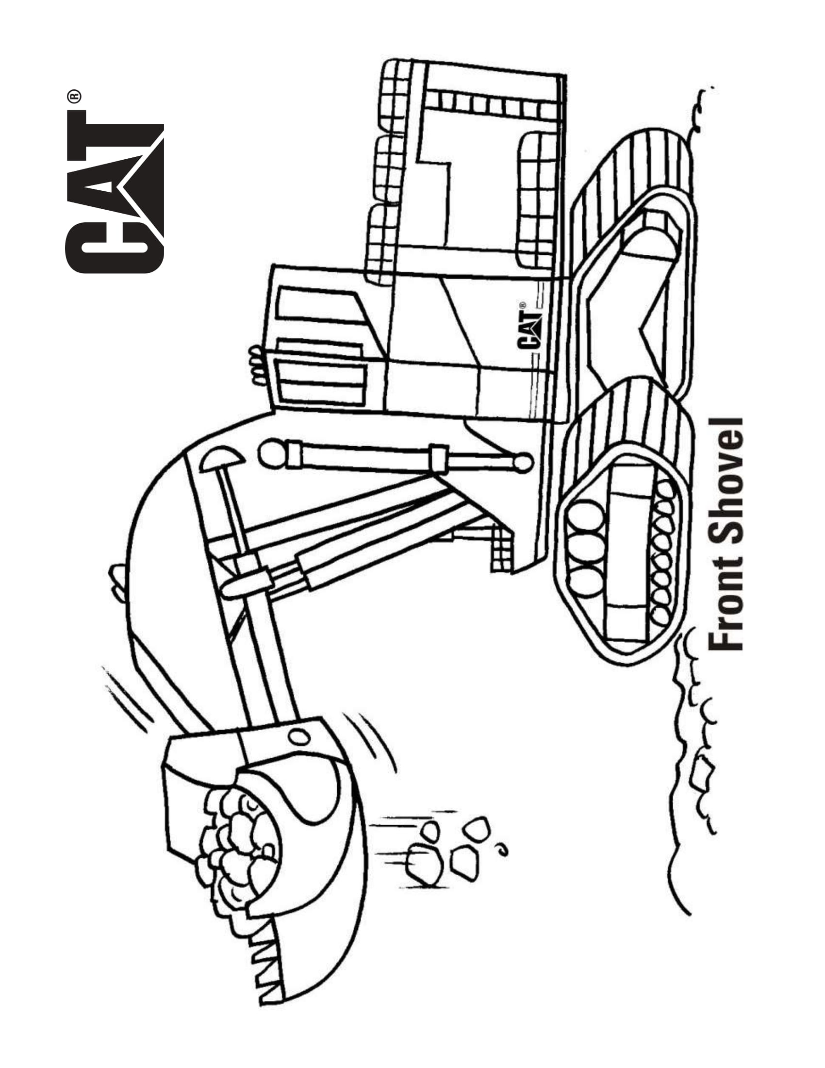 Coloriage Front Shovel Camion Cat - Camion à imprimer