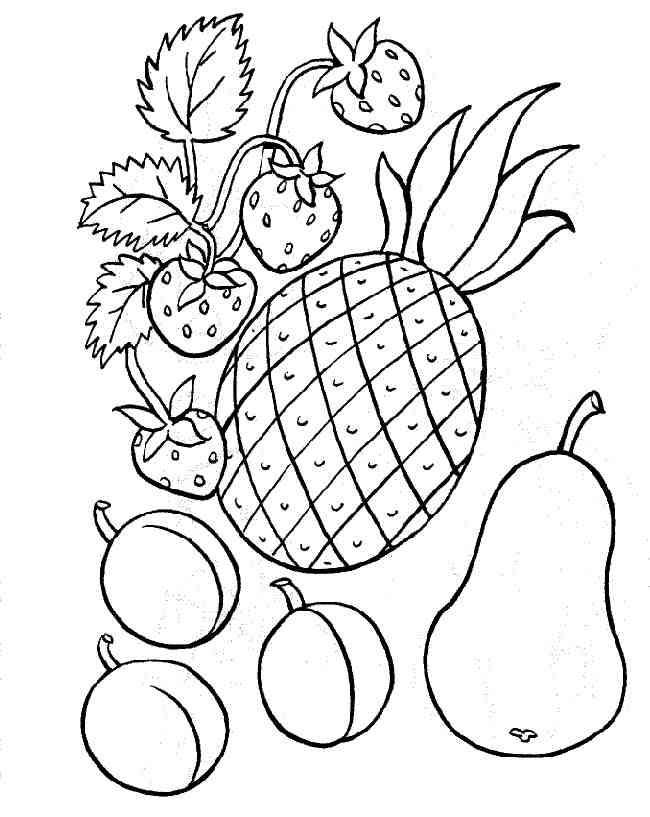 Coloriage Pomme juteuse aux feuilles détaillées - Fruits à imprimer