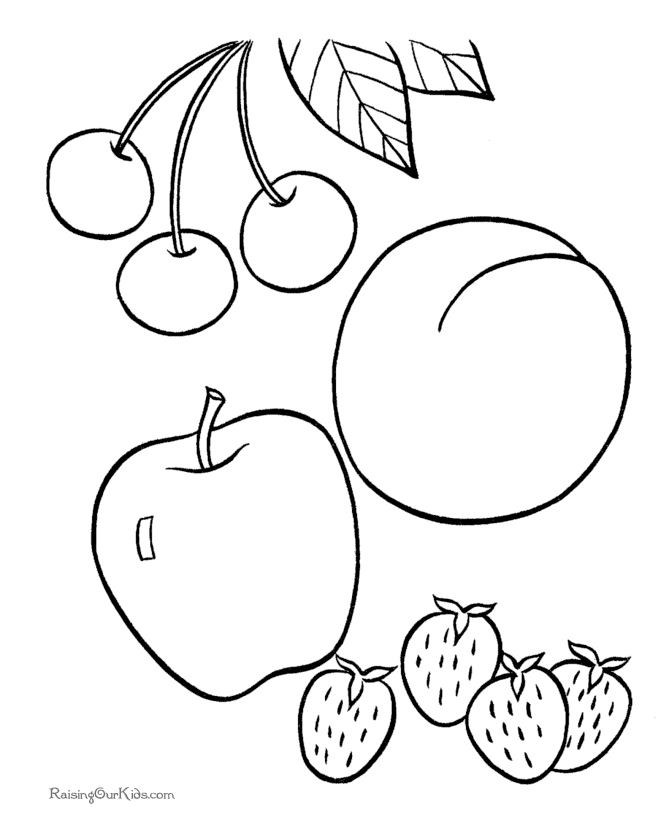 Coloriage Pomme brillante avec feuille verte - Fruits à imprimer