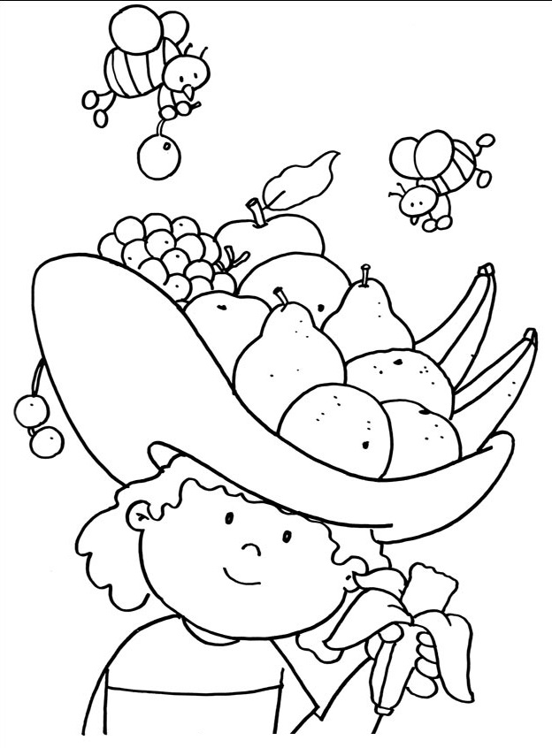 Coloriage Banane ondulée aux traits épais - Fruits à imprimer