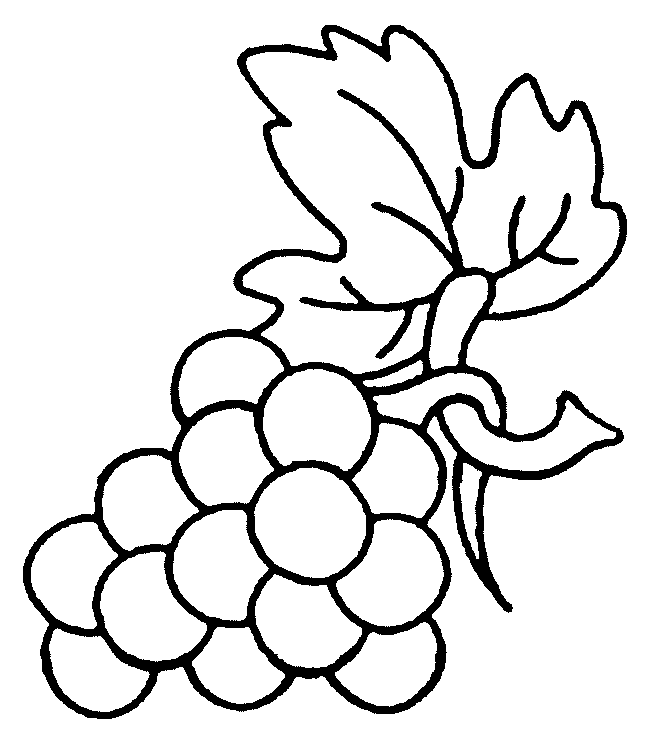 Coloriage Banane courbe avec feuille attachée - Fruits à imprimer