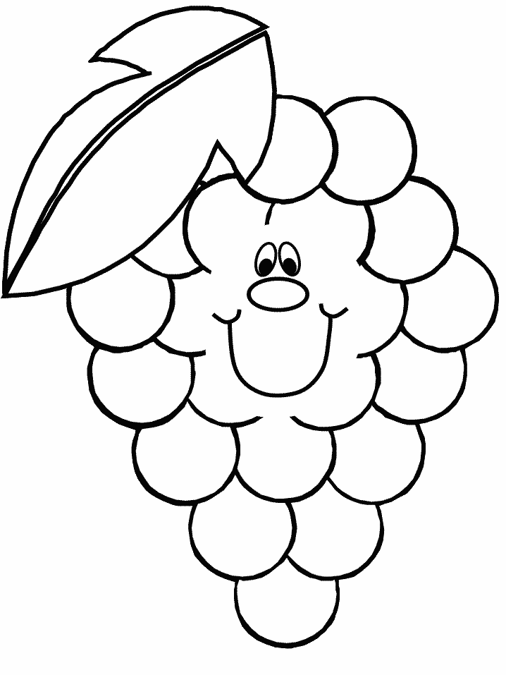 Coloriage Grappe de raisin doré - Fruits à imprimer