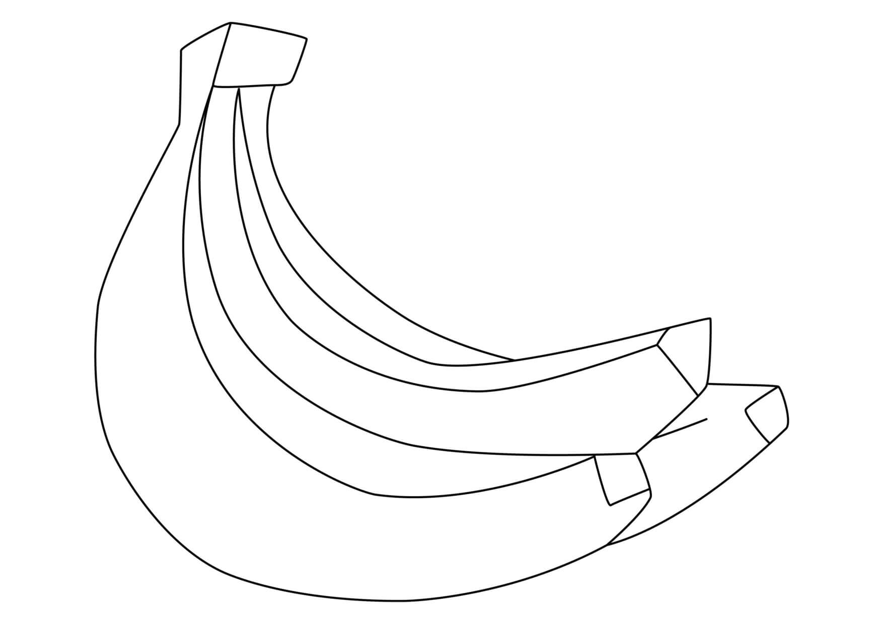 Coloriage Fruit Banane Jaune - Banane à imprimer