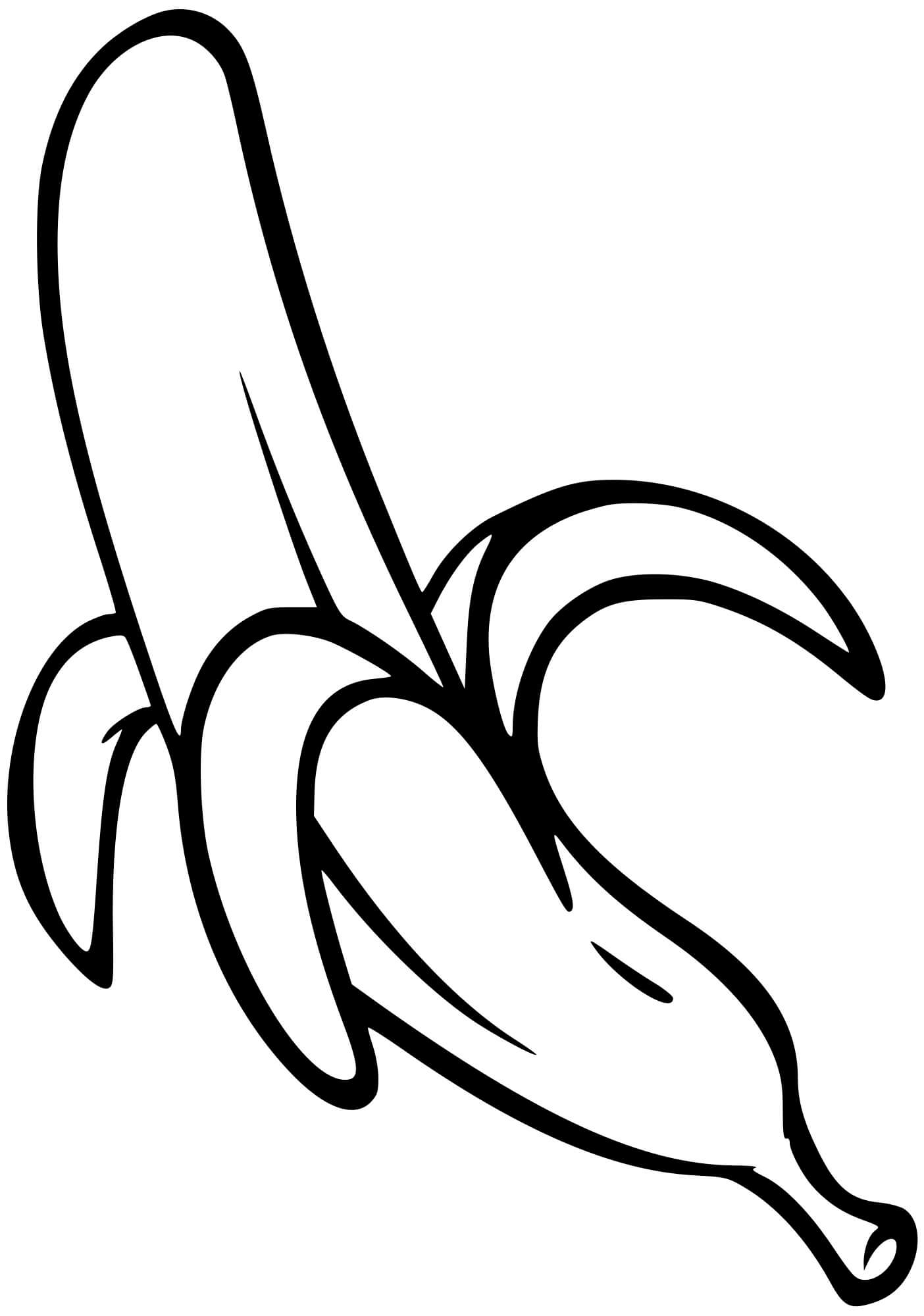 Coloriage Fruit Banane Vitamine - Banane à imprimer