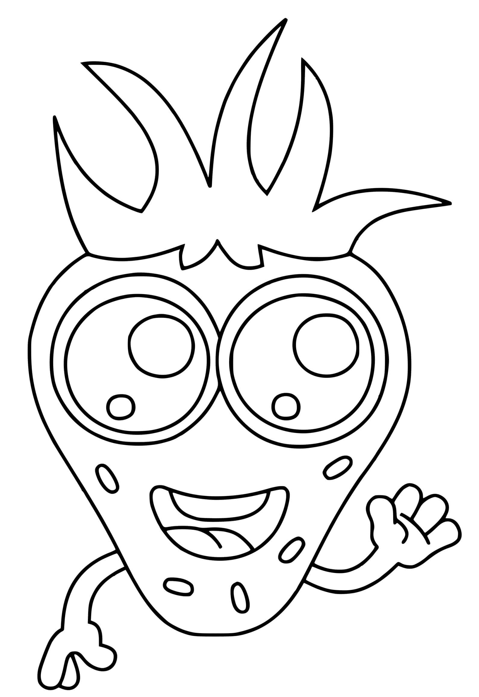Coloriage Fruit Fraise Kawaii Avec Des Yeux Et Sourire - Fraise à imprimer