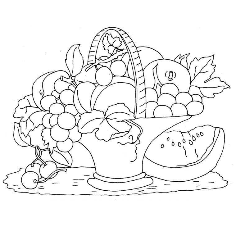 Coloriage Fruits De L'Automne - Fruits à imprimer