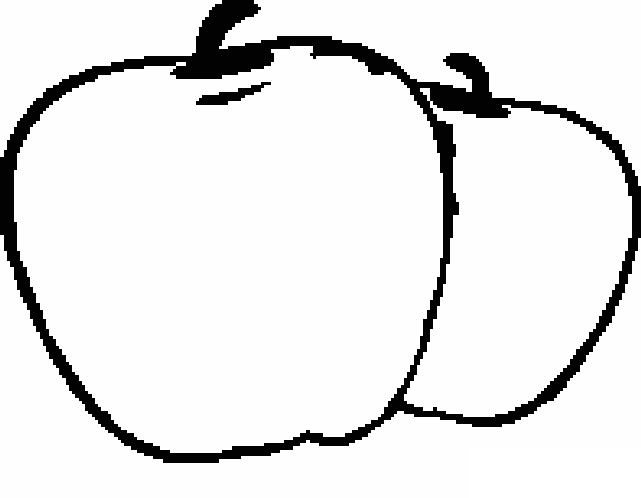 Coloriage Fruits Dessin De Deux Pommes - Fruits à imprimer