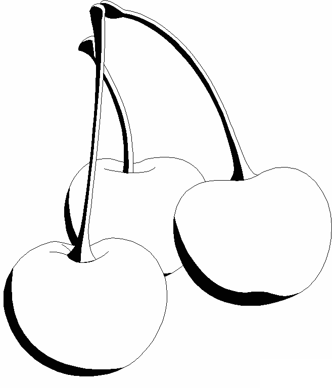 Coloriage Fruits Dessin De Trois Cerises - Fruits à imprimer