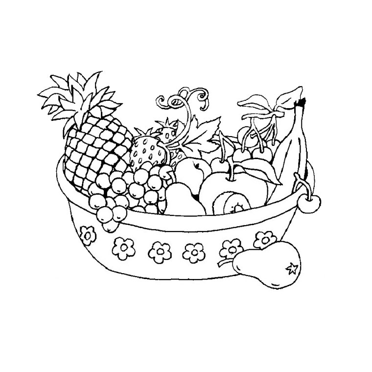 Coloriage Fruits Légumes - Fruits à imprimer