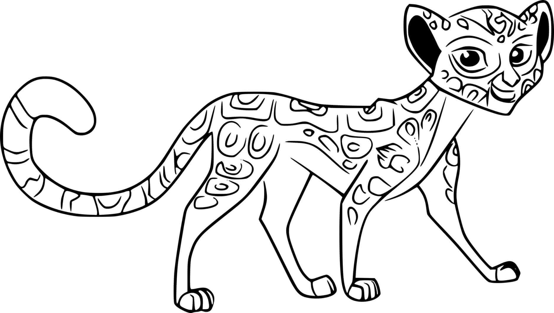 Coloriage Fuli Cheetah - La Garde du Roi lion à imprimer