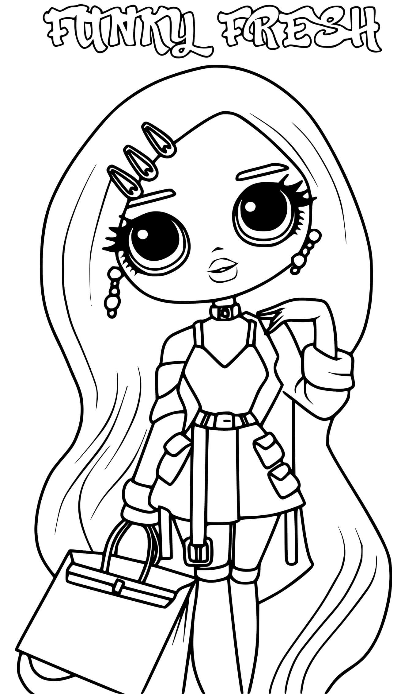 Coloriage Funky Fresh Lol Omg - Poupée LOL Surprise Hair Goals à imprimer