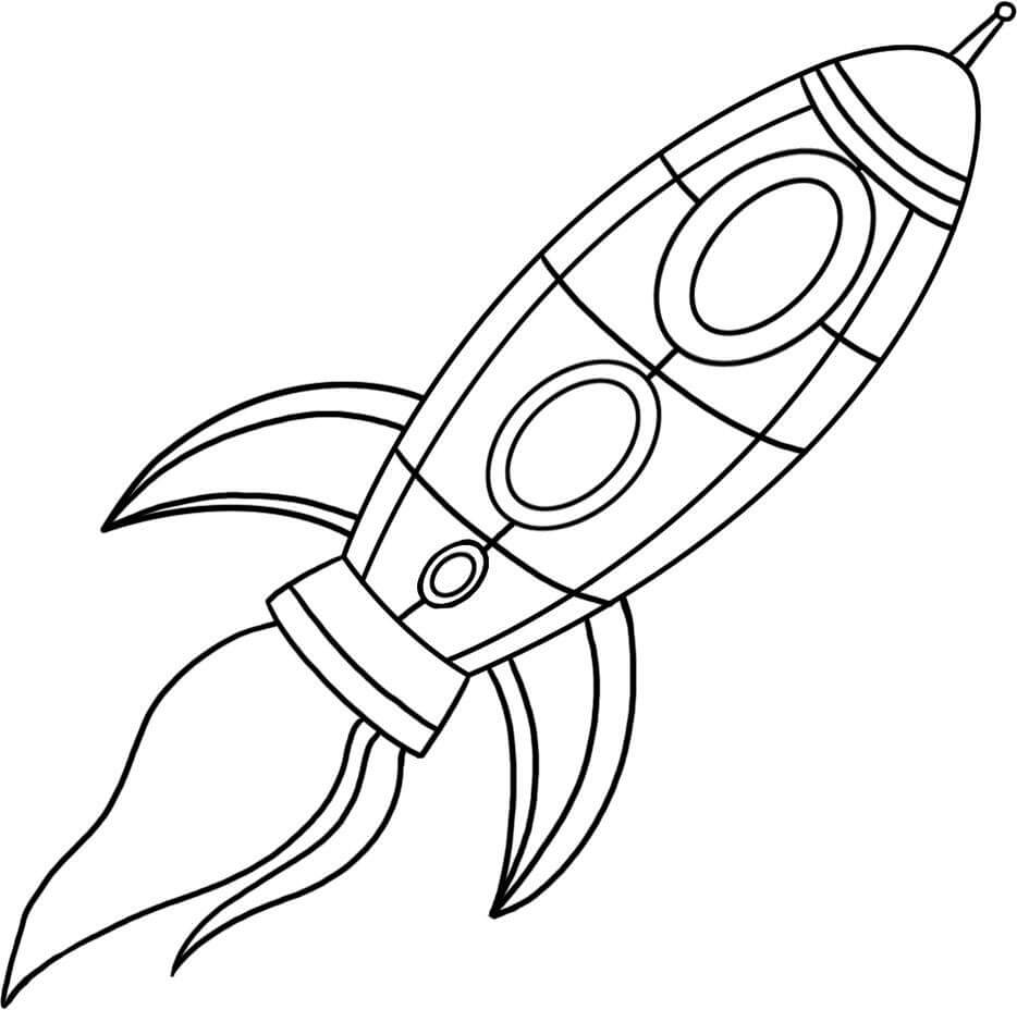 Coloriage Fusée Facile Maternelle - Fusée à imprimer