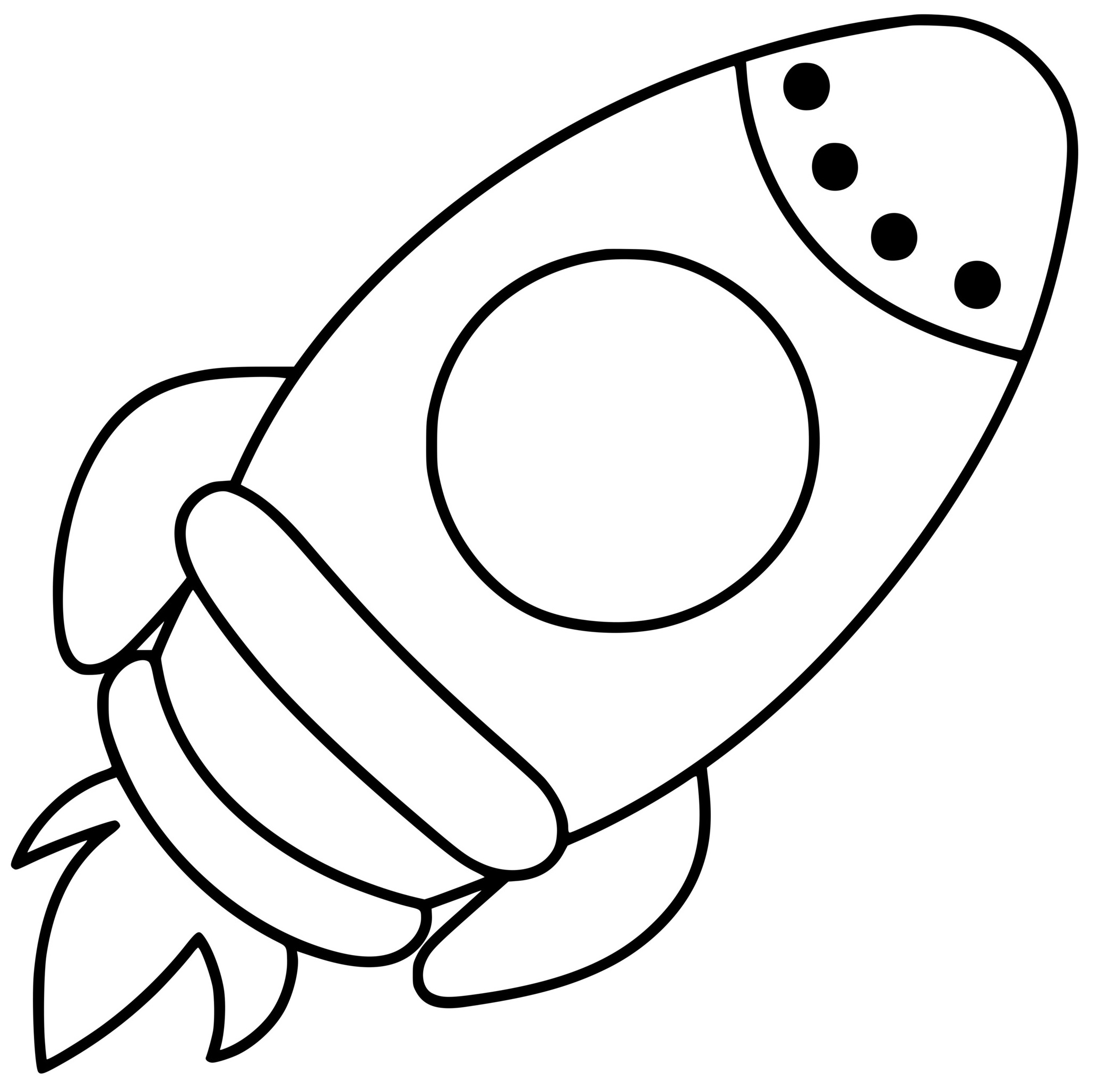 Coloriage Fusée Facile Pour Maternelle - Facile à imprimer