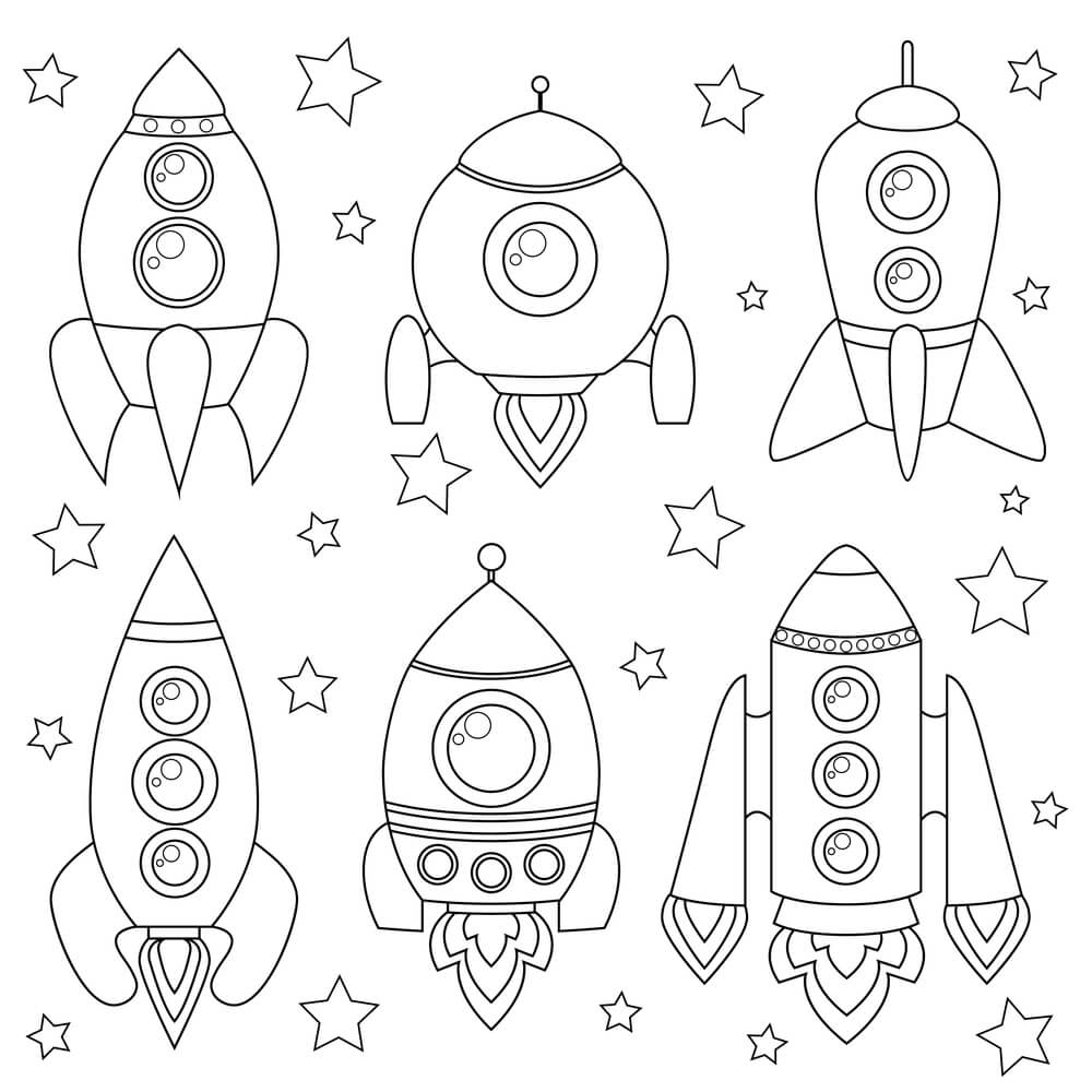 Coloriage Fusée Maternelle - Fusée à imprimer