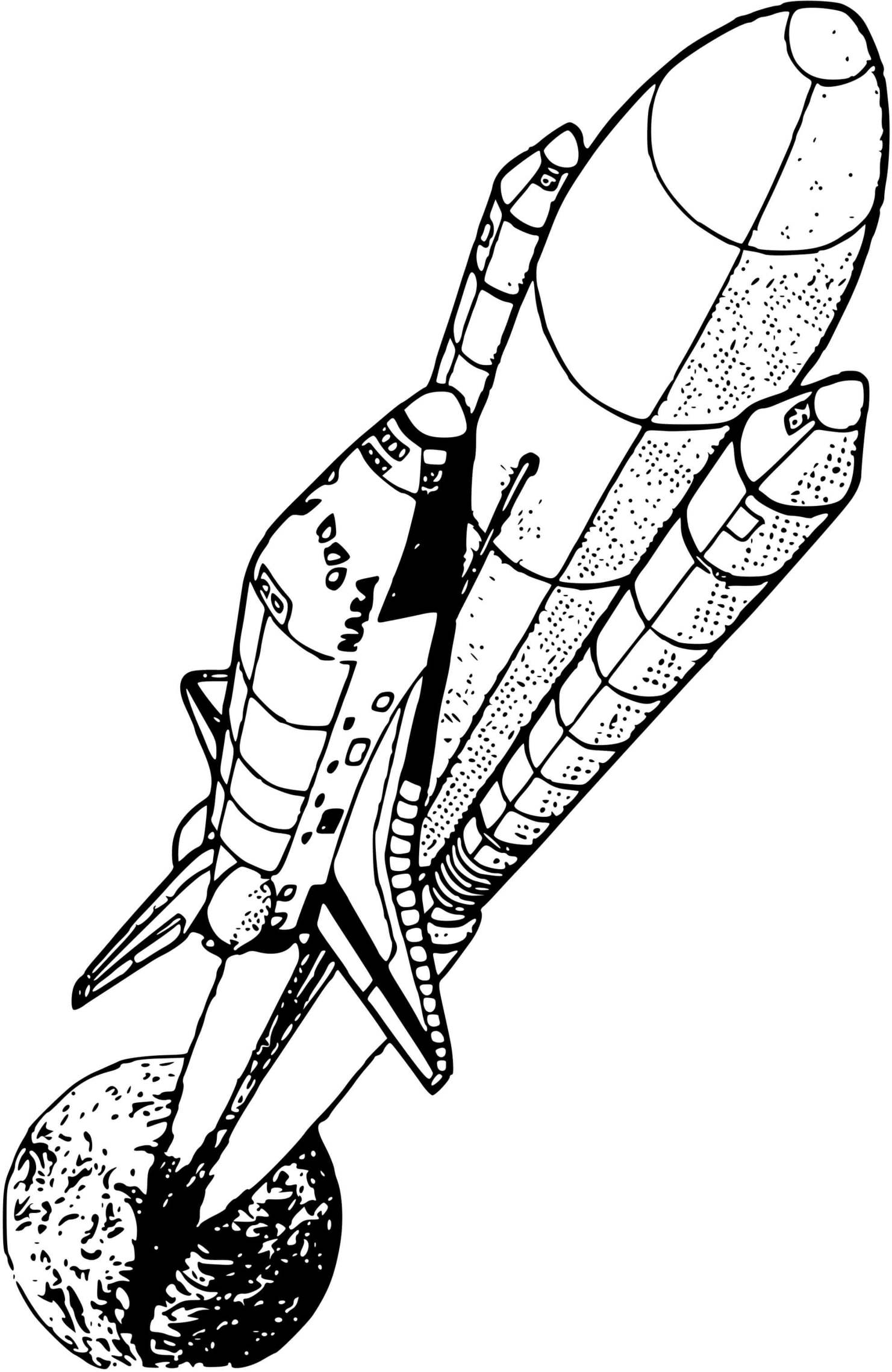 Coloriage Fusée Nasa Decollage - Fusée à imprimer