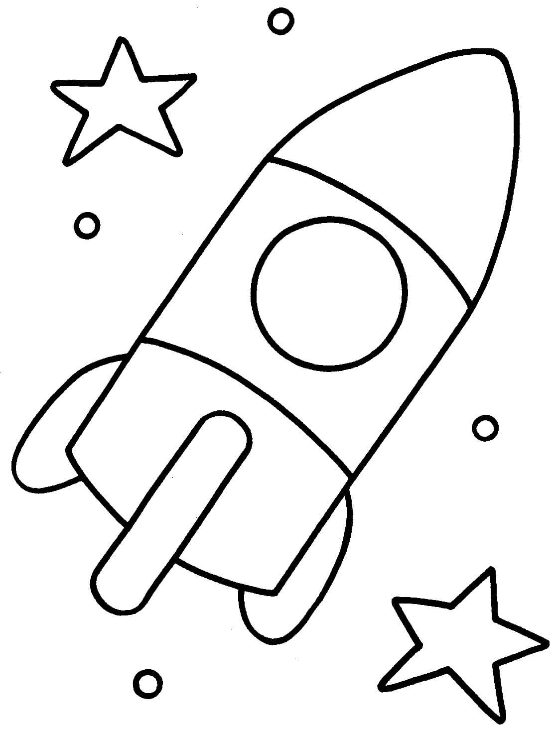 Coloriage Fusée Spatiale Maternelle - Fusée à imprimer