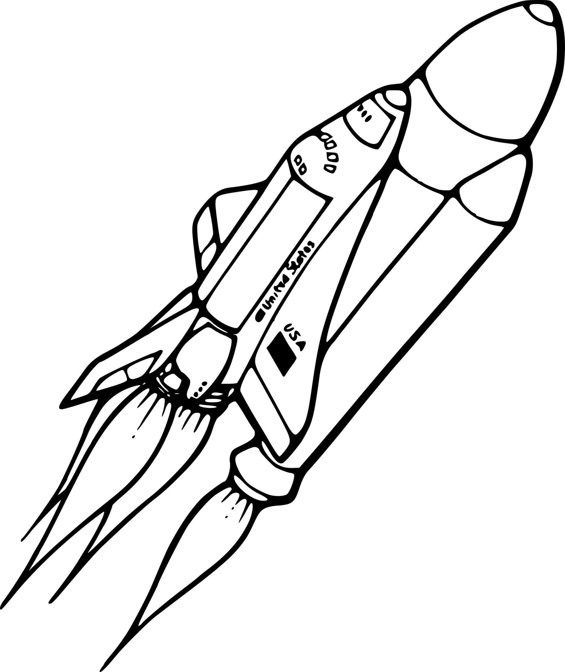 Coloriage Fusée Spatiale Nasa Usa - Fusée à imprimer