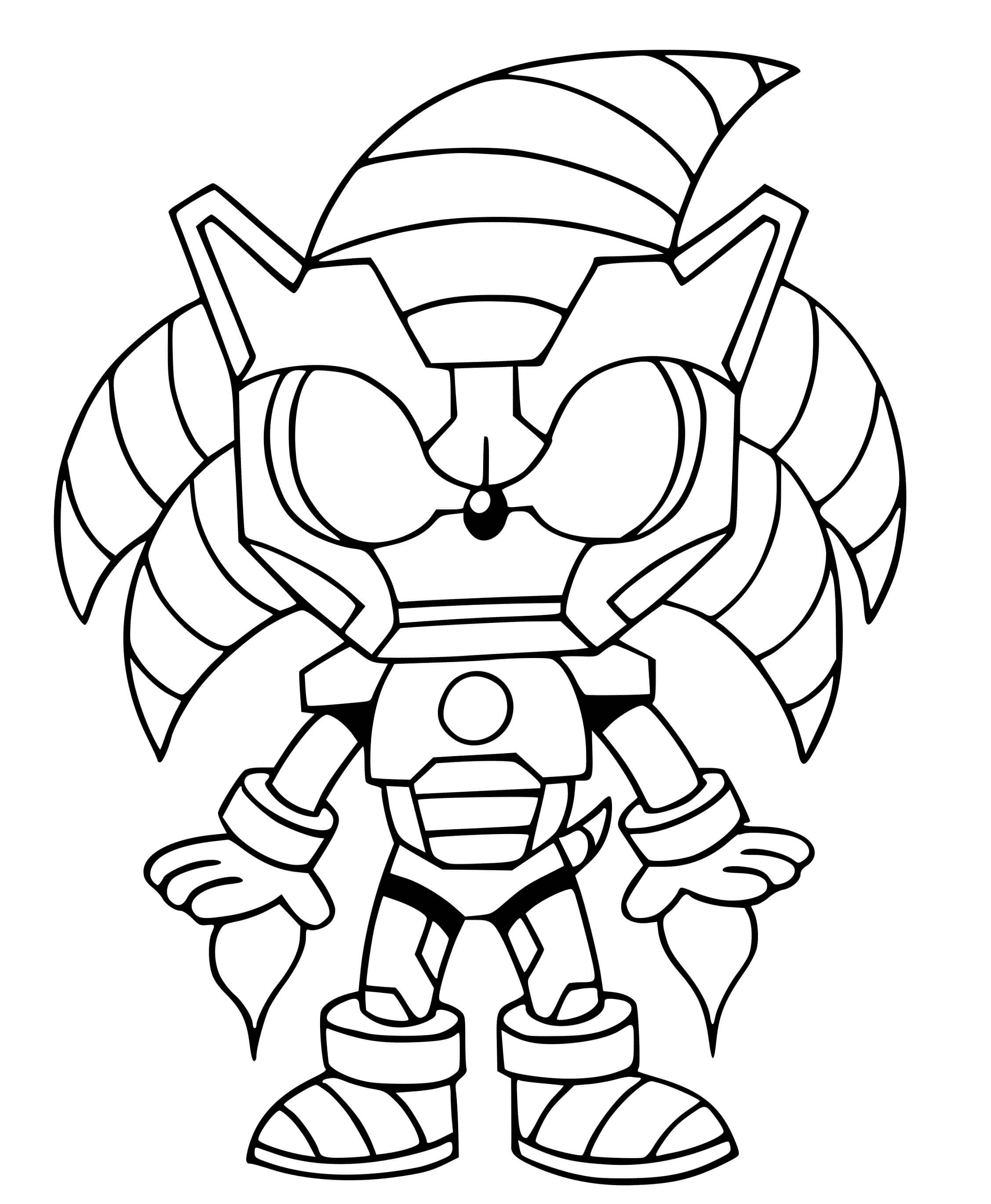 Coloriage Fusion Sonic Iron Man - Sonic à imprimer