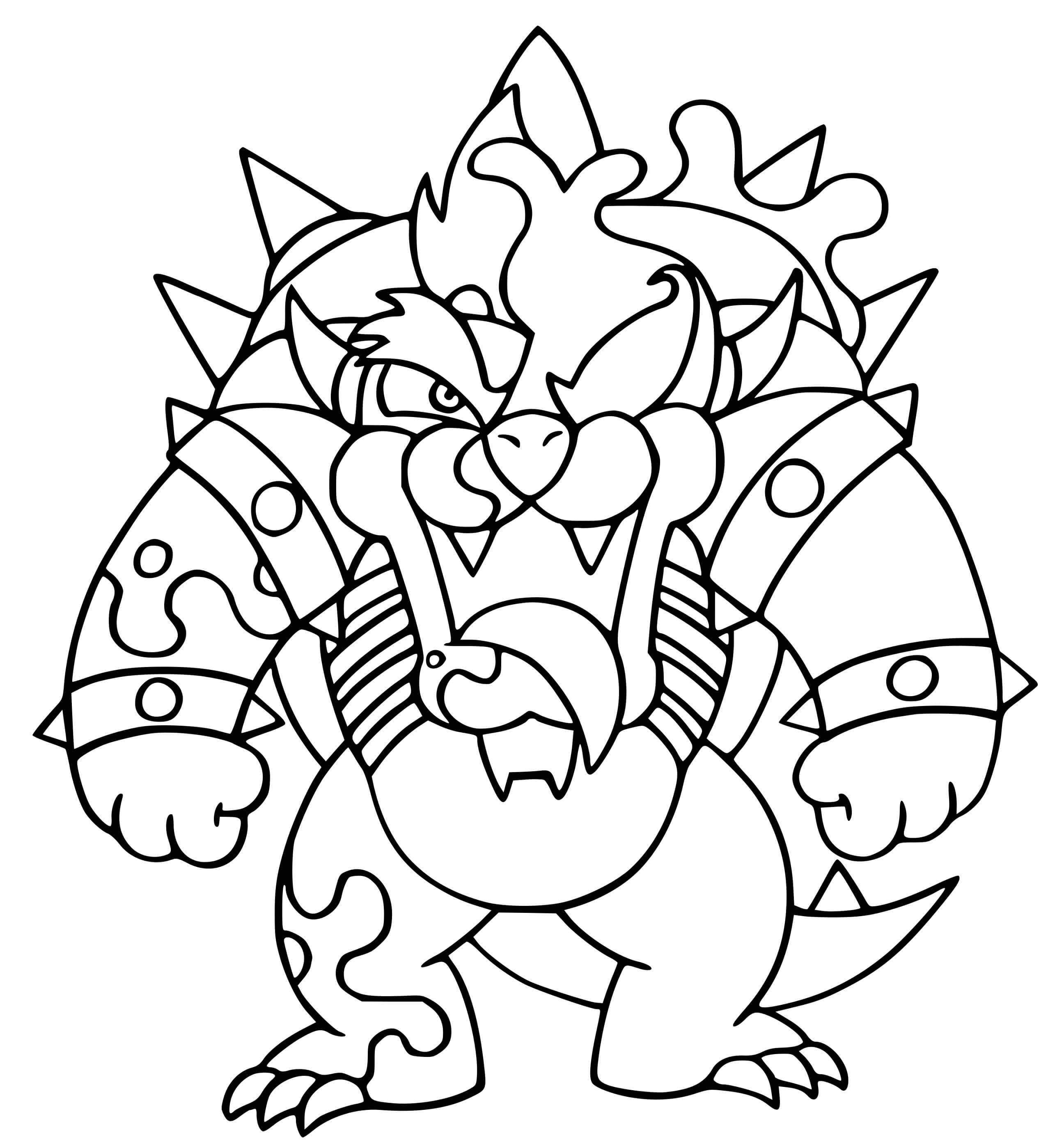 Coloriage Fusion Venom Bowser Mario - Mario à imprimer