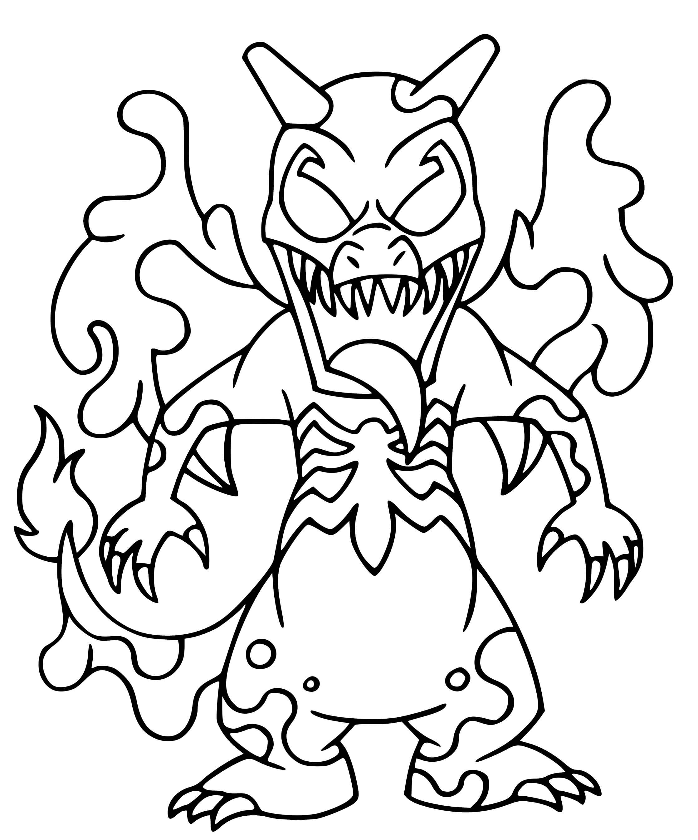 Coloriage Fusion Venom Charizard Pokemon - Pokémon à imprimer