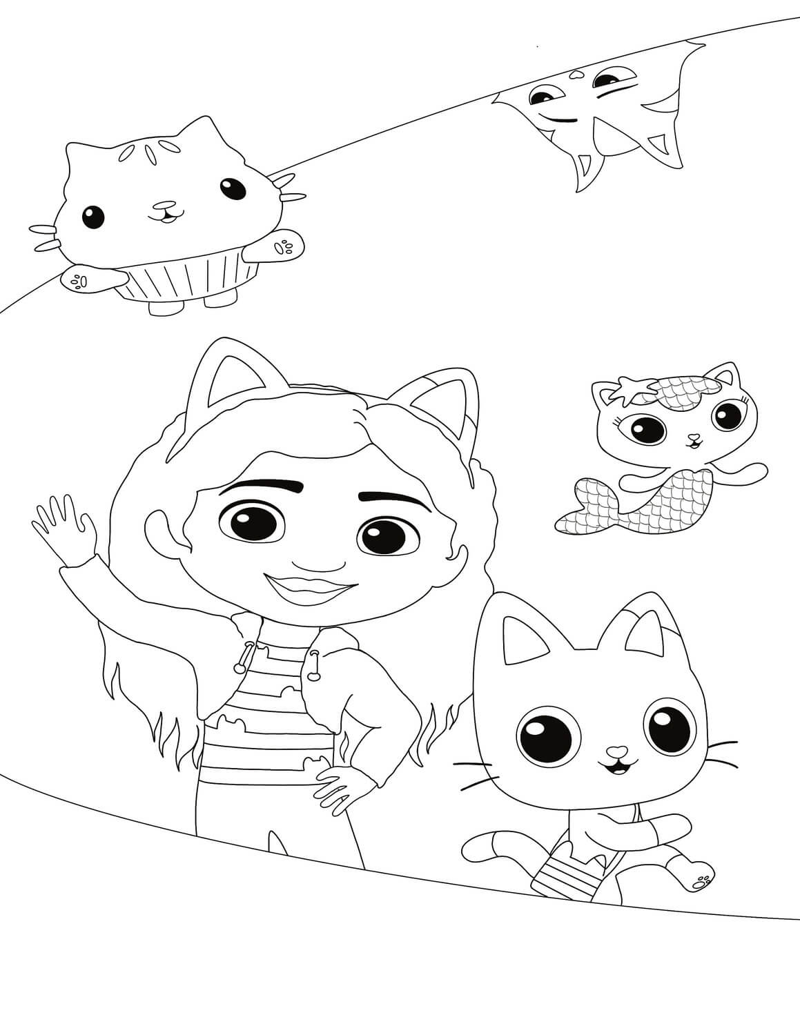 Coloriage Gabby Chat Et La Maison Magique - Gabby chat à imprimer