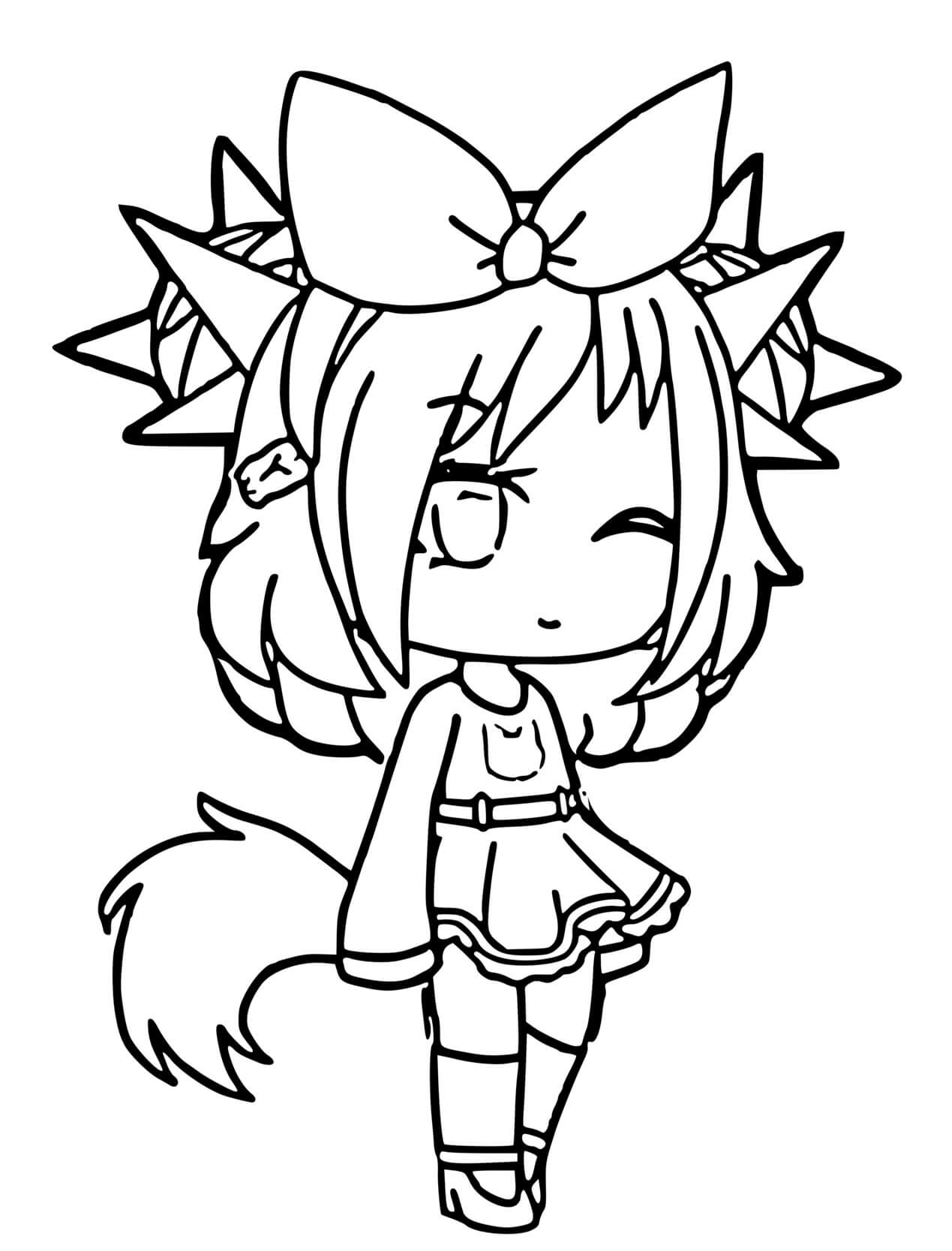 Coloriage Gacha Life Clin D'œil - Gacha life à imprimer