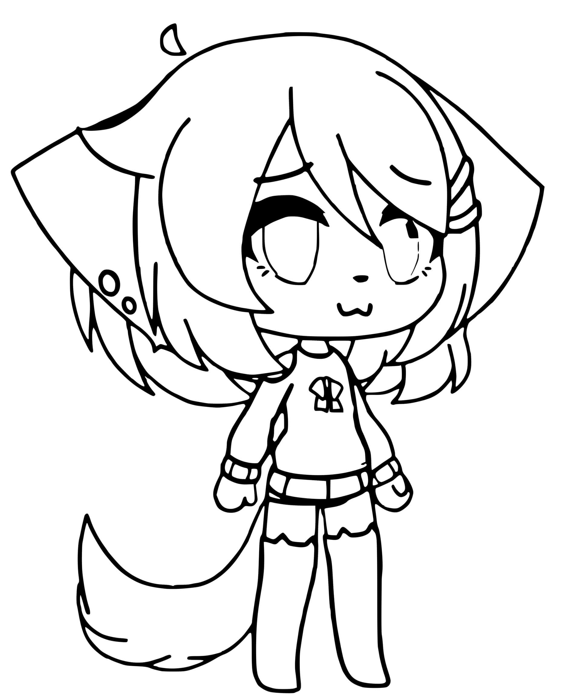Coloriage Gacha Life Girl - Gacha life à imprimer
